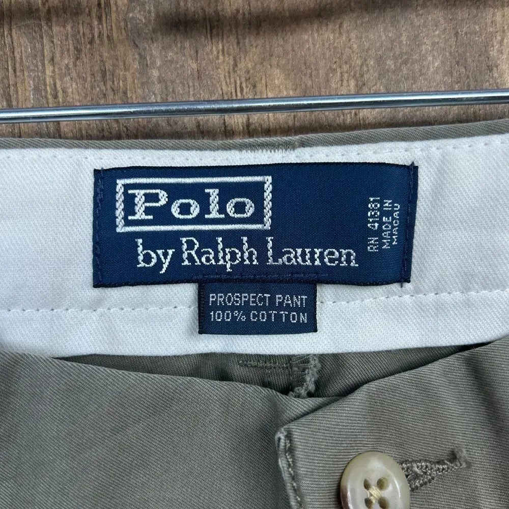 Polo Ralph Lauren Pants Green Prospect 100% Cotton Straight Chino 34x30